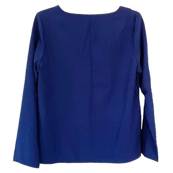 Navy Long Sleeve Blouse NWOT - Picture 3 of 3